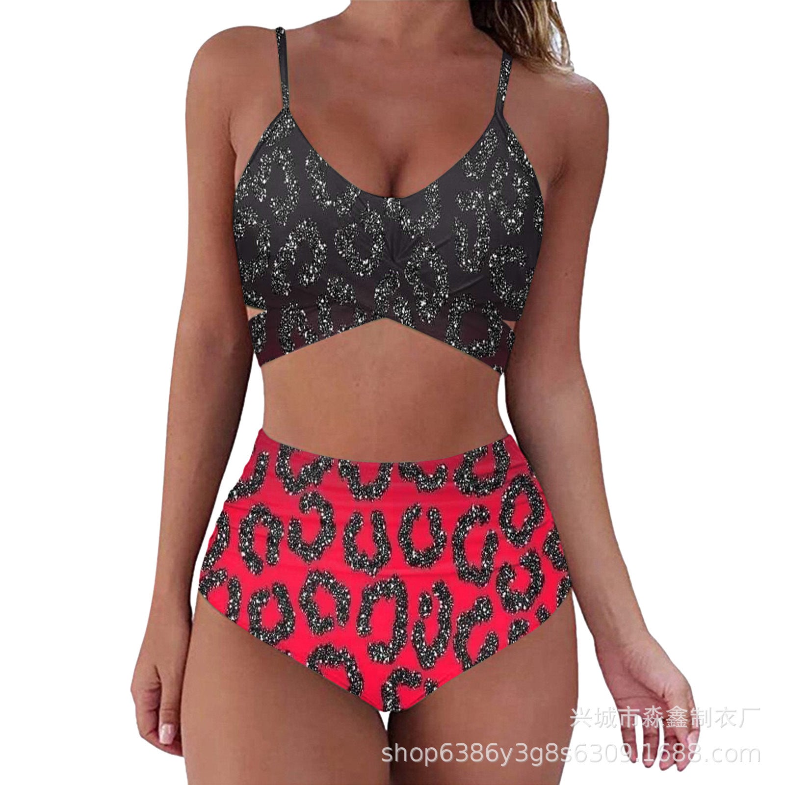 Damen Crop-Top Bikini-Set mit geflochtenem Design R&B