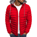 Herren leichte Steppjacke mit Kapuze und seitlichen Reißverschlusstaschen R&B