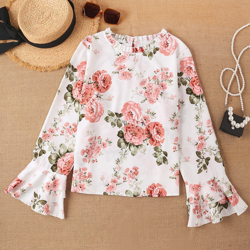 Damen Bluse mit Rüschendetails und floralem Muster R&B