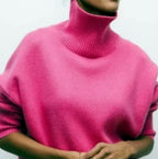 Damen Modischer Rollkragenpullover aus weichem Material R&B
