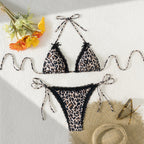 Damen Triangel-Bikini mit Spitzendetails und verstellbaren Trägern R&B
