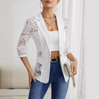Damen Blazer mit Spitzenärmel und eleganter Passform R&B