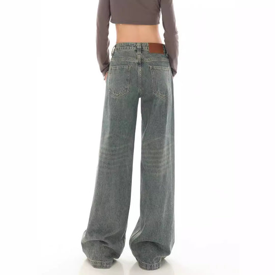 Damen Weite Denim-Hose mit modischem Ombre-Effekt und lässigem Schnitt R&B