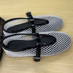 Damen Netz-Slipper mit verstellbarem Riemen und weichem Innenfutter R&B