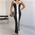 Damen figurbetontes Maxikleid mit grafischem Design R&B