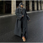 Damen Oversized Mantel mit Nadelstreifen R&B