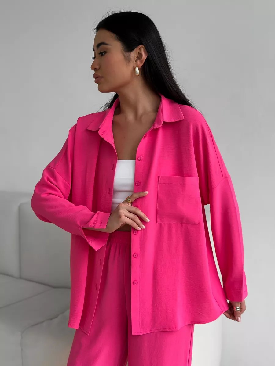 Damen Lässige Hemdbluse aus leichtem Material R&B