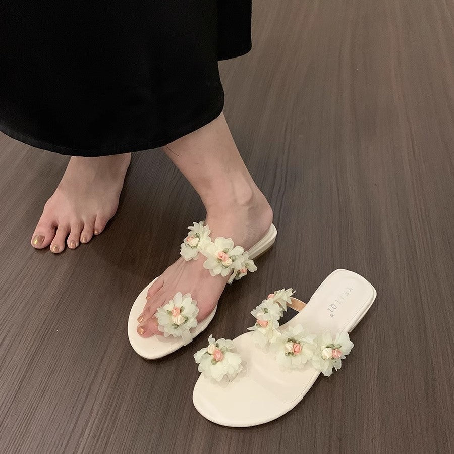 Damen Sandalen mit floralem Design und rutschfester Sohle R&B
