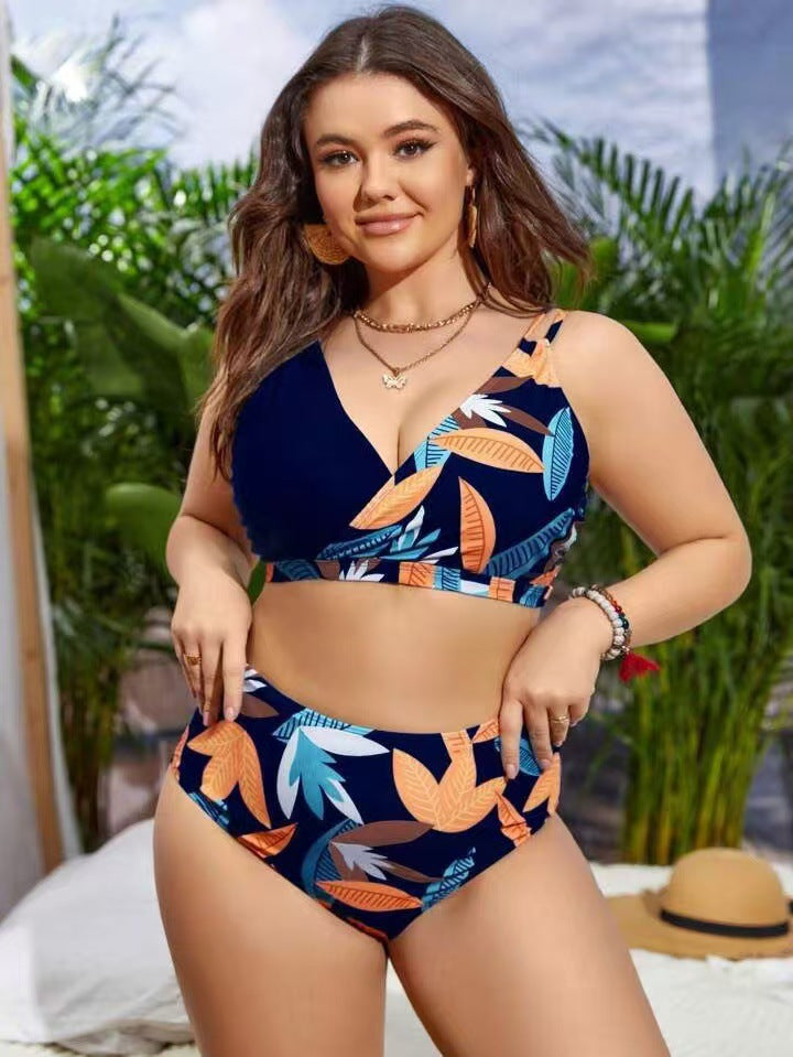 Damen Bikini-Set mit elegantem V-Design und hohem Taillenbund R&B