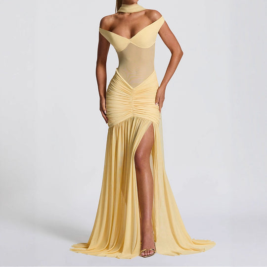 Damen Elegantes Maxi-Kleid mit Figurbetonendem Design R&B