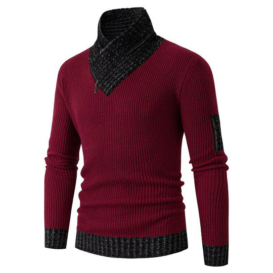 Herren Pullover mit modernem asymmetrischem Kragen und strukturiertem Design R&B