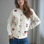 Damen Strickjacke mit kunstvollem Motiv R&B