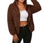 Damen Kuschelige Fleecejacke mit hohem Kragen und Reißverschluss R&B
