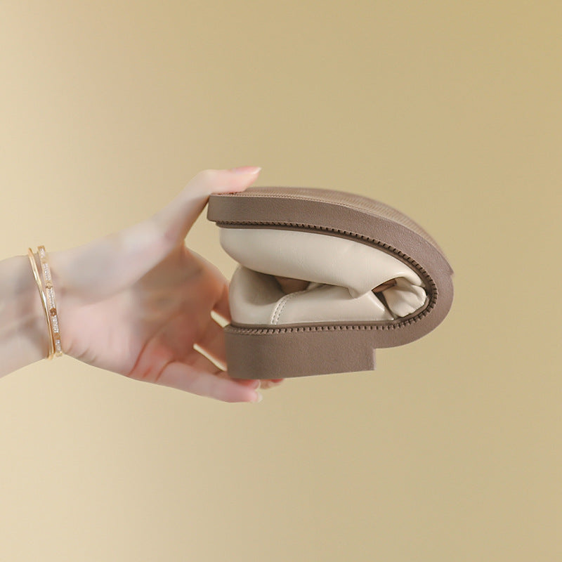 Damen elegante Ballerinas mit Schleifenakzent