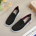 Damen Atmungsaktive Slip-On Freizeitschuhe mit rutschfester Sohle