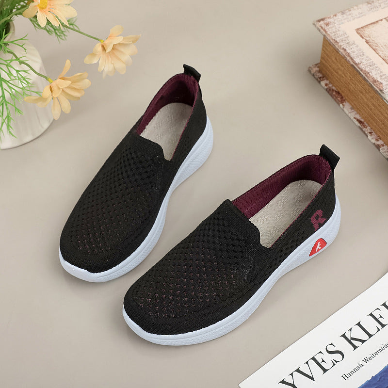 Damen Atmungsaktive Slip-On Freizeitschuhe mit rutschfester Sohle