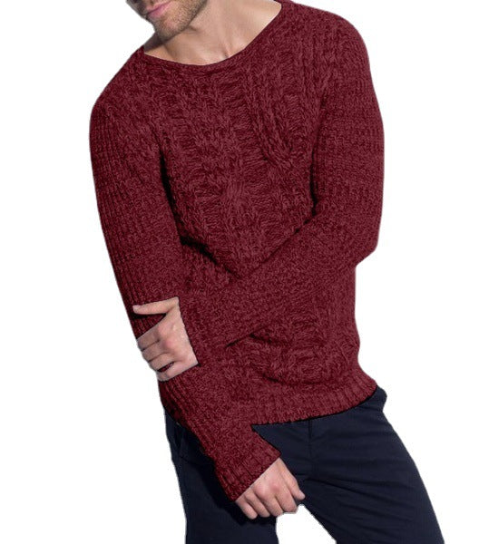 Herren Grobstrickpullover mit strukturierter Oberfläche und modernem V-Ausschnitt R&B