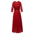 Damen Elegantes Maxikleid mit spitzen Ärmeln und feiner Chiffon-Optik R&B