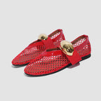 Damen edle Netz-Sandalen mit luxuriösem Goldakzent R&B