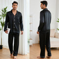 Herren Satin Schlafanzug-Set mit klassischem Kragen und eleganten Kontrastnähten R&B