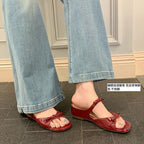 Damen Slipper mit elegantem Riemendesign und modischem Knoten R&B