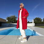 Damen Sportliche Longjacke mit praktischen Taschen und Streifenmotiv R&B