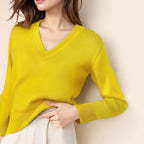 Damen Pullover mit V-Ausschnitt und strukturierter Optik R&B