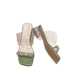 Damen moderne Sandalen mit transparenten Riemen und funkelndem Schmuckdetail EB