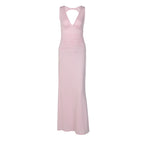 Damen Elegantes Kleid mit tiefem V-Ausschnitt und raffiniertem Rücken R&B