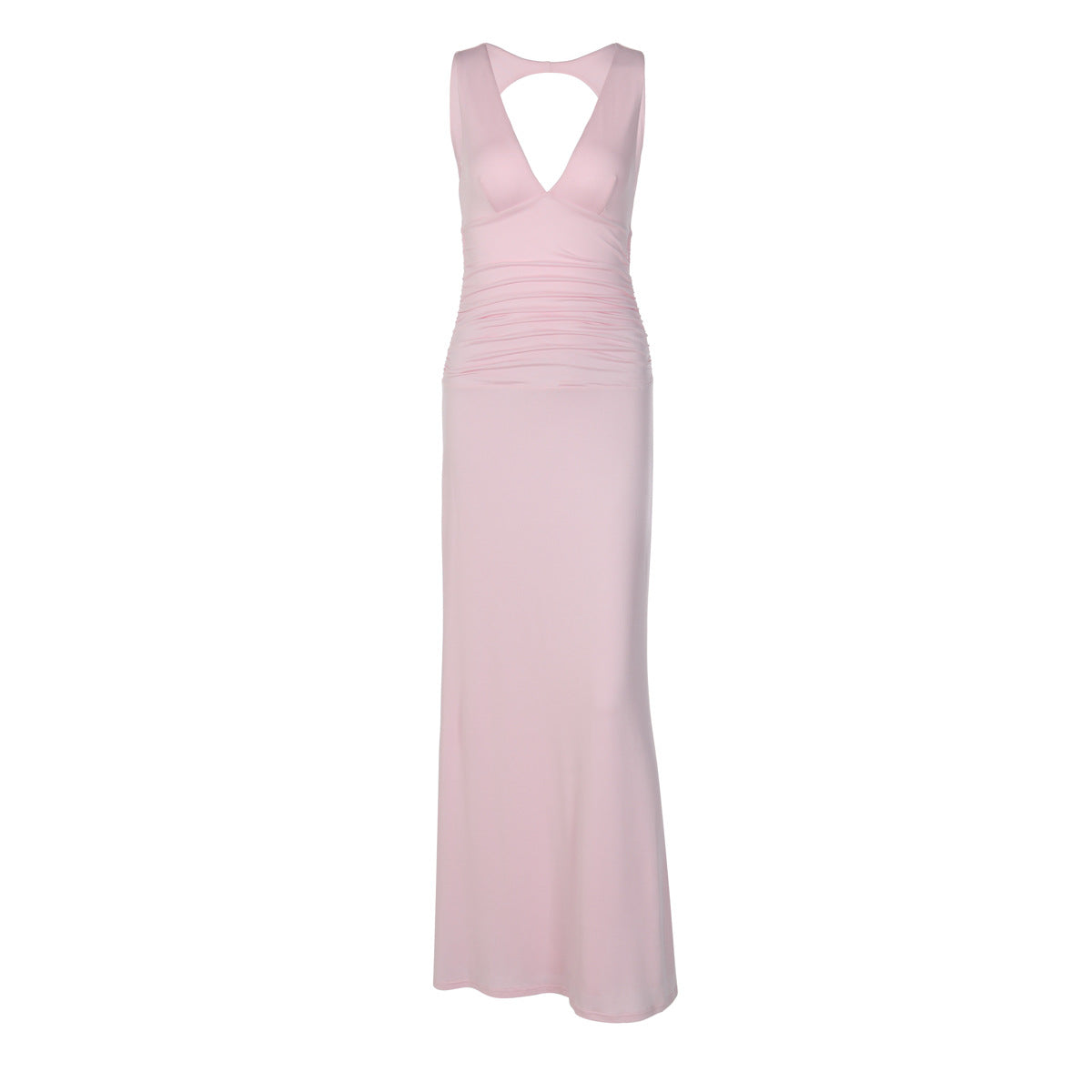 Damen Elegantes Kleid mit tiefem V-Ausschnitt und raffiniertem Rücken R&B