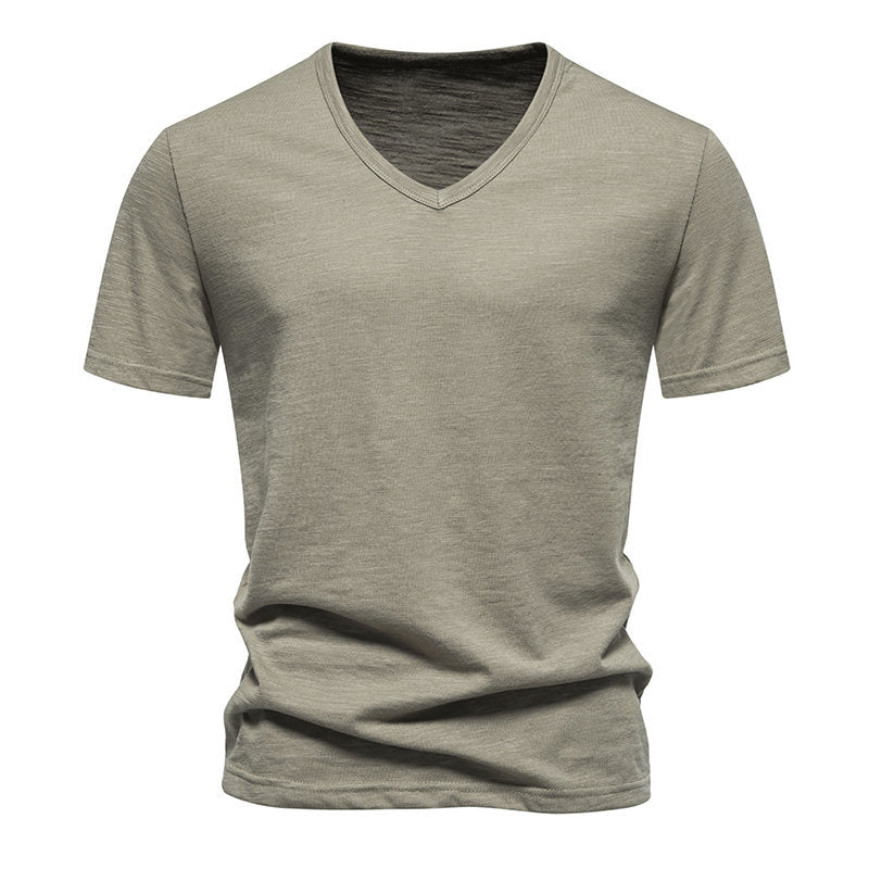 Herren V-Ausschnitt T-Shirt aus atmungsaktiver Baumwolle mit komfortablem Sitz