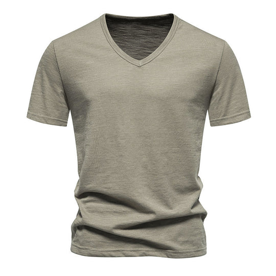 Herren V-Ausschnitt T-Shirt aus atmungsaktiver Baumwolle mit komfortablem Sitz R&B