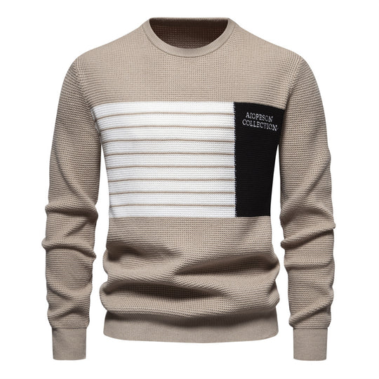 Herren Pullover mit modernem Strukturdesign und auffälligen Farbdetails R&B