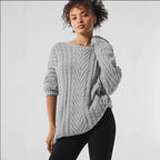 Damen Grobstrickpullover mit modischem Strukturdesign