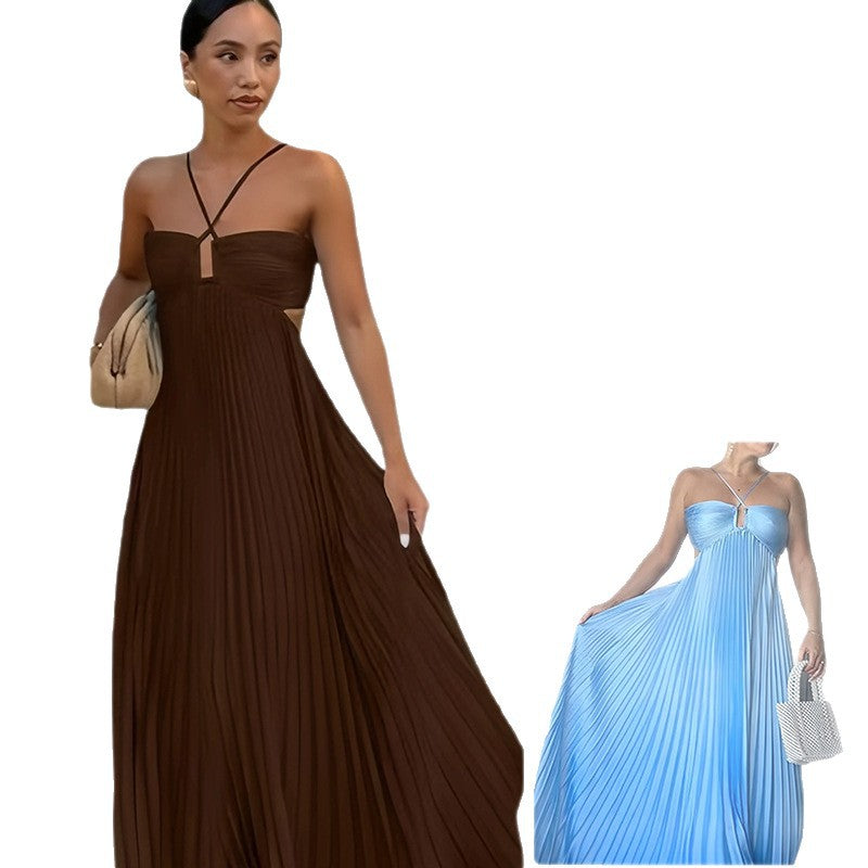 Damen Elegantes Maxi-Kleid mit plissierten Details und schickem Cut-Out R&B