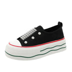 Damen trendige Slip-On Sneakers mit Glitzer-Applikationen R&B