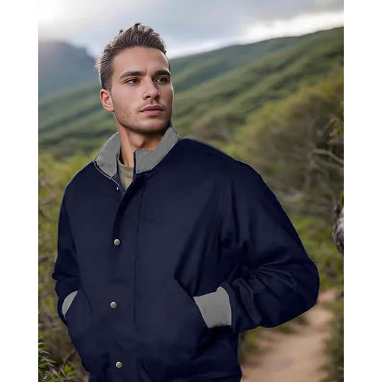 Herren leichte Steppjacke mit praktischen Seitentaschen und modernem Kragen R&B