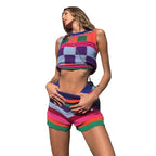 Damen gestreifter, ärmelloser Pullover R&B