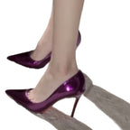 Damen High-Heels mit glänzender Lackoberfläche und spitzem Zehenbereich R&B