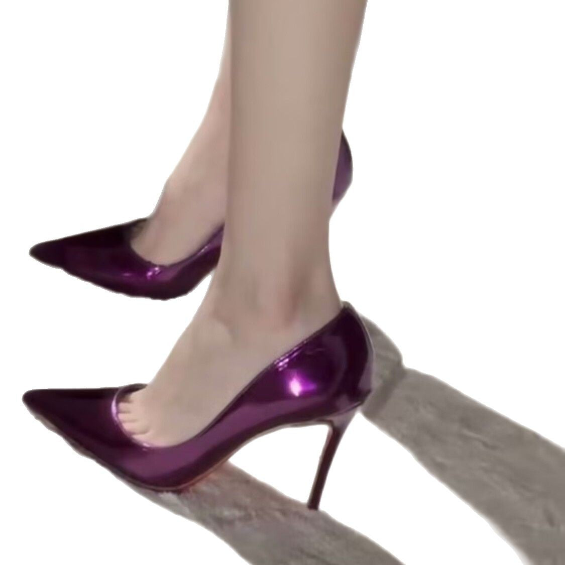 Damen High-Heels mit glänzender Lackoberfläche und spitzem Zehenbereich R&B