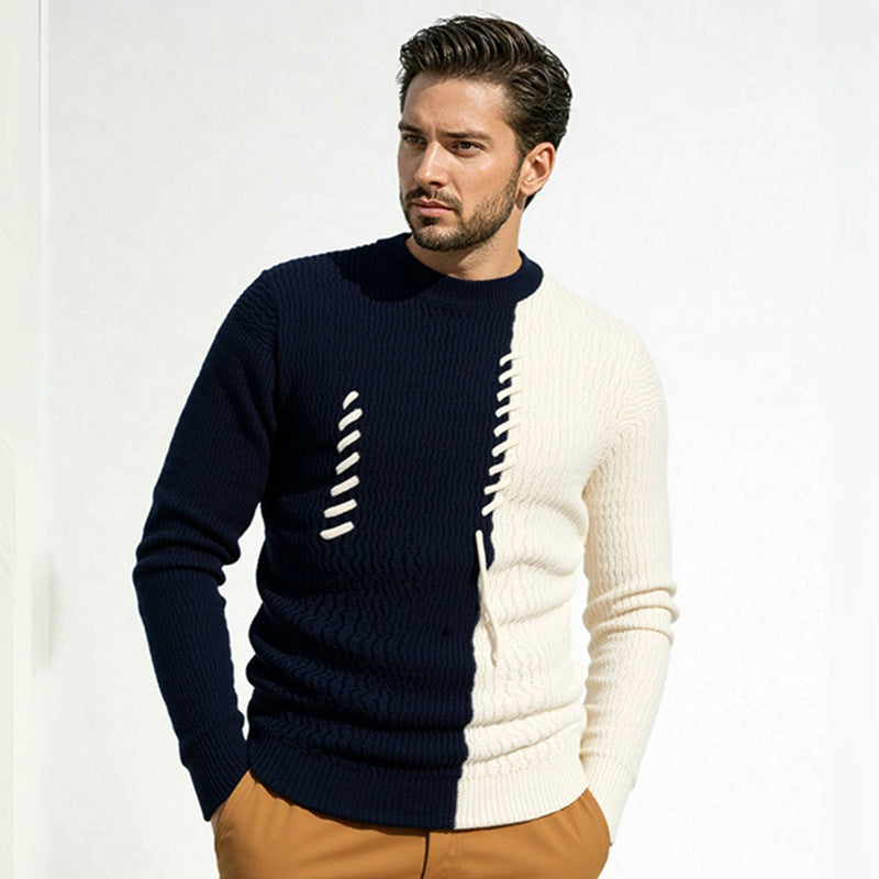 Herren modischer Pullover mit strukturiertem Design und einzigartigen Knotendetails R&B