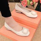 Damen Bequeme Ballerinas mit dekoren Schmuck-Ausschnitt R&B