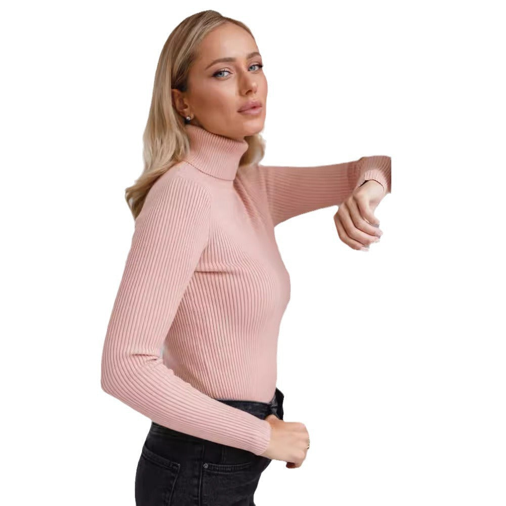 Damen Rollkragenpullover mit geripptem Design und lässigem Schnitt R&B