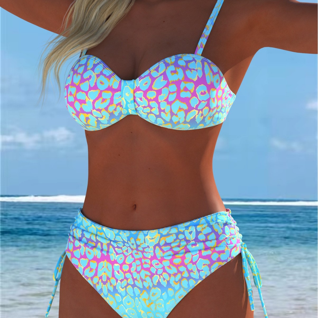 Damen Balconette-Bikini mit seitlichem BindR&Band R&B