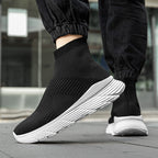 Damen nan nahtloser Strick-Freizeitsneaker mit sockenkragen und stoßdämpfender Profilsohle R&B