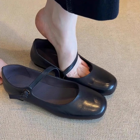 Damen Ballerinas mit elegantem Riemenverschluss und weicher Innensohle R&B