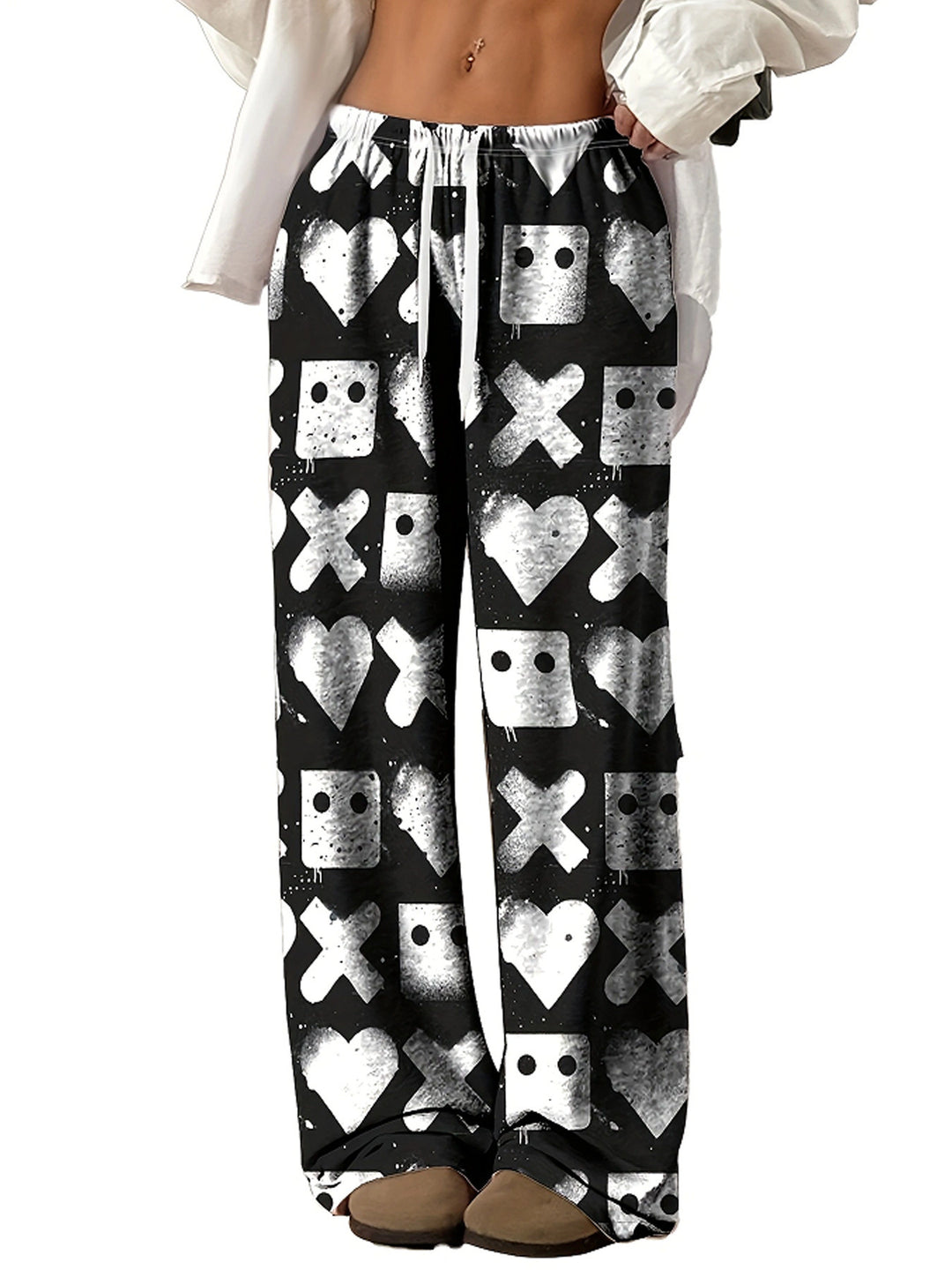 Damen Freizeithose mit einzigartigem Print und elastischem Bund R&B