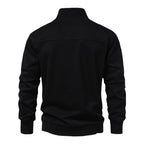 Herren modischer Stehkragenpullover mit halbem Reißverschluss und bequemer Passform R&B