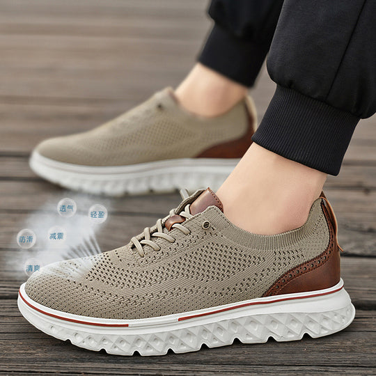 Herren nan atmungsaktive Strick-Sportschuhe mit stoßdämpfender Wabensohle R&B