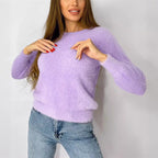 Damen Flauschiger Modischer Pullover